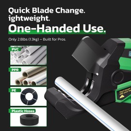 NEXON Electric PVC Pipe Cutter, Cuts up to1-1/2",18V Cordless Ratcheting Pipe Shear with LCD Display & Rechargeable Battery, Plastic Pipe Cutter, PEX Pipe Cutter, PVC Cutter Tool, PVC Ratchet Cutter