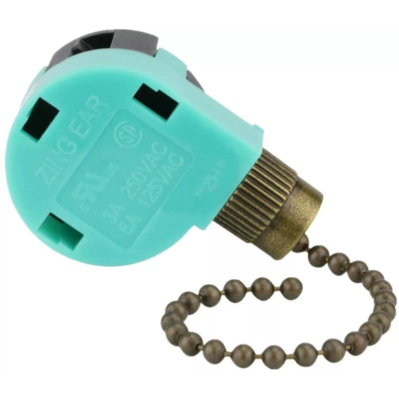 ZING EAR Pull Chain Ceiling Fan Switch 4 Wire 3