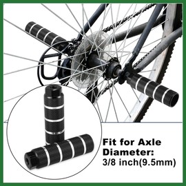 Motoforti 4pcs BMX MTB Bike Rear Foot Pegs Footrests Black Fit 3/8 Inch Axles Long-lasting