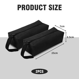 Pack of 2 Tool Bag Small Empty, Portable Tool Bag Small, Waterproof Pouch Tool Bag, Multi-Purpose Cloth Tool Bag, Empty, for Car Bag, Storage, Bicycle Bag, Wallet, with Zip
