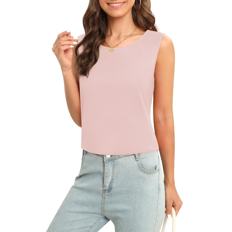 MEILANZJ Women's Sleeveless Chiffon Tank Top Business Casual Blouse Tunic