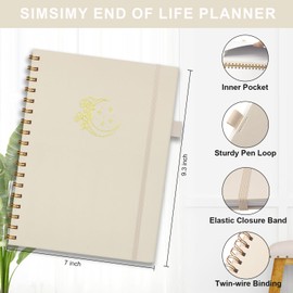 End of Life Planner, Spiral Estate Planning Organizer for Senior, Final Arrangements Just in Case I Die Book Organizer, Will Preparation, Last Wishes & Funeral Planning Notebook for Beneficiary, Death