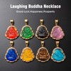 WESTMIAJW Lucky Laughing Blue Buddha Pendant Chain Necklaces Amulet Jewelry