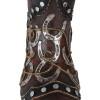 Rustic Western Running Horses Horseshoes And Cross Cowboy Boot Vase