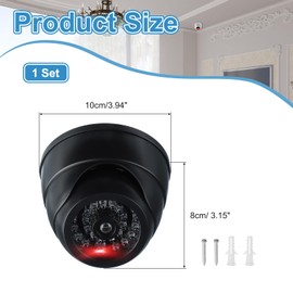 PATIKIL Fake Security Camera, Dummy Dome Cameras with Flashing Red LED Light/Screw/Cover for Indoor & Outdoor Home Business, Black