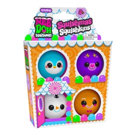 Needoh Squishmas Squeeze Toys Multicolor Doh Filled Stress Balls 4 Pack