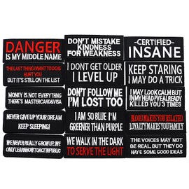 Hsthe Sea 15 Pcs Funny Patches, Tactical Morale Biker Emblem Patch Embroidery Hook and Loop Applique Patches for Clothes Jackets Backpack Hat Vest Uniforms