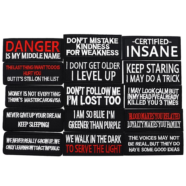 Hsthe Sea 15 Pcs Funny Patches, Tactical Morale Biker Emblem