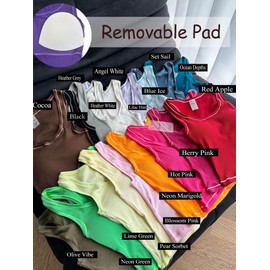 Danysu Women Cotton Rib Tank Top with Built in Bra Square Neck Crop Tank Fitted Basic Tops Set Sail XS