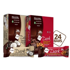 NuGo Dark Variety - Pretzel with Sea Salt 12 bars & Dark Coconut 12 bars, Vegan, 200 Calorie, Gluten Free, 24 count