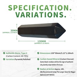 Shungite Crystal Towers ~ Natural Healing Crystal Point Obelisk for Reiki Healing and Crystal Grid (130 * 30mm)