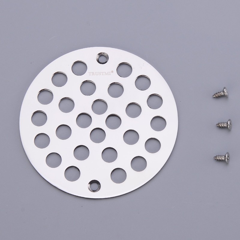 TRUSTMI 4 Inch Screw-in Shower Drain Cover Replacement Floor Strainer,Polished