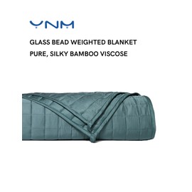 YnM King Size Cooling Weighted Blanket for Adults (88x104 Inches, 25 Pounds, Sea Grass), Perfect for Hot Sleepers with Cooling Rayon/Glass Beads, Heavy Bed Blanket for Couple on Queen or King Bed
