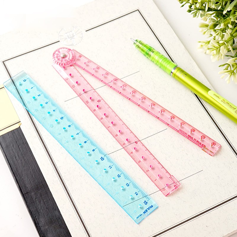 2 PCS Folding Ruler, 30cm Foldable Ruler Clear Ruler 15cm