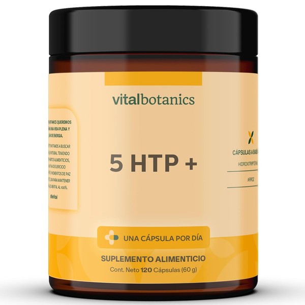 5 HTPHidroxitriptofano. Con 120 capsulas de 500mg (4 meses). VitalBotanics.