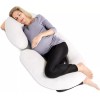 Restorology Pregnancy Pillow 60" C-Shaped Maternity Pillow for Sleeping White