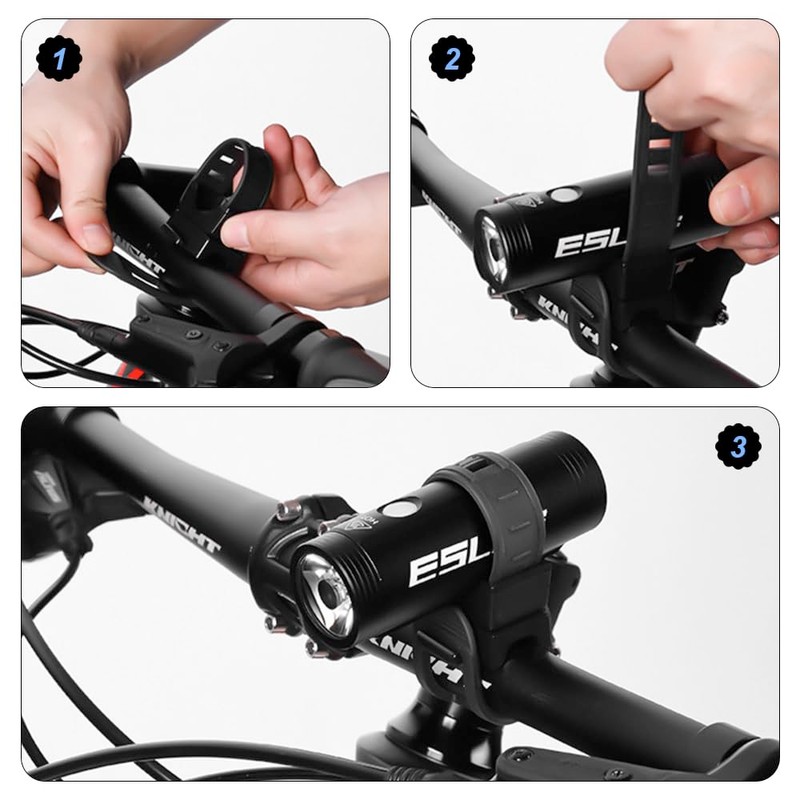 Juleioube 2 Pcs Bicycle Flashlight Mount Durable Bicycle Headlight Holder