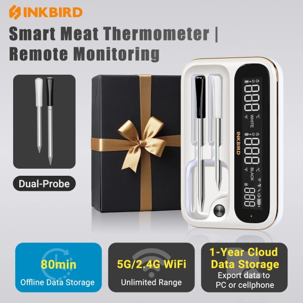 Inkbird Smart Meat Thermometer Wireless Probe WiFi Unlimited Range Rotisserie