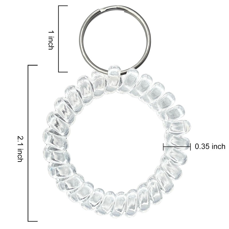 TENOC Spiral Coil Keychain 3 Pcs, Anti-lost Key Chain Holder