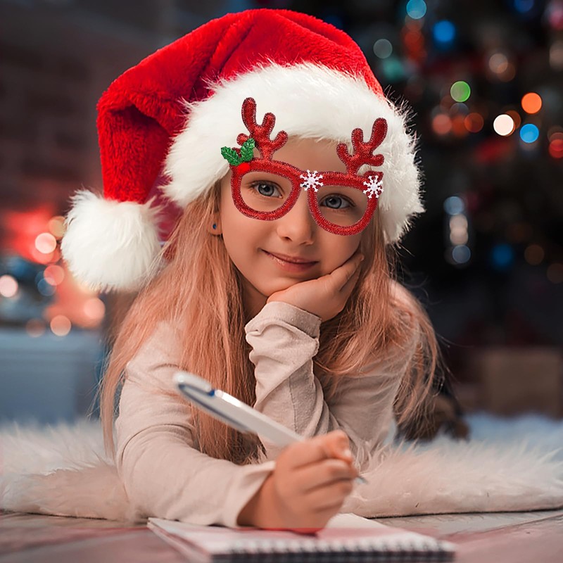 QLINLEAF 4Pack Christmas Hats Santa Hat for Kids and Christmas