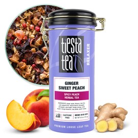 Tiesta Tea Tiesta Tea - Ginger Sweet Peach | Loose Leaf | Spicy Peach Herbal Tea | Tranquility Non-Caffeinated Blend | Bulk Hibiscus Leaves with Cane Sugar | Brews Up to 50 Cups | 6 Ounce Refillable Tin