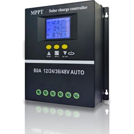 Controlador Solar MPPT de 100 A, 12 V 24 V 36 V 48 V Automático, Puertos de Carga USB Duales, Pantalla LCD Retroiluminada, Protección de Batería, Controlador de Carga Solar para