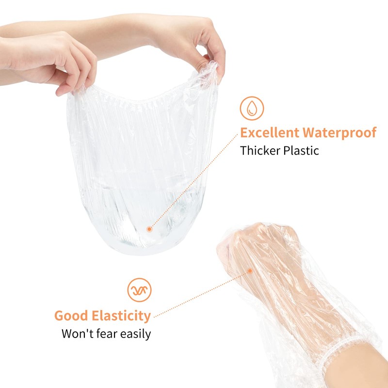 G2PLUS 50PCS Disposable Large Shower Caps - 50CM Plastic Elastic