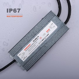 GINRANS 400W IP67 Waterproof Constant Voltage LED Driver Power Supply Transformer, 100-130V AC Universal Input with Plug, Output 12V DC 33.3A Max. for Outdoor LED Lighting