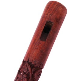 Mouth Woodwind Flute Wooden Traditional Hand Carved, Great Sound Indian Musical Instrument Brown Color 13 Inch