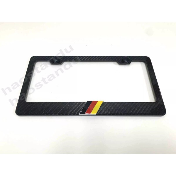 License Plate Frame Shop 1xGermanFlag 3D Emblem Real TwillWeave CARBON
