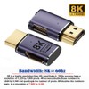 NFHK HDMI macho a HDMI 2.1 hembra, plano, horizontal, 90