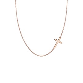 Elli Women's Cross Pendant Religion Basic Necklace in 925 Sterling Silver Gold-Plated, Sterling silver, None