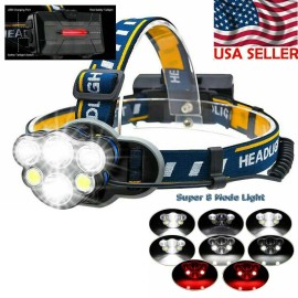 Battery Connection USB Rechargeable LED Headlamp Flashlight Headlight Head Torch Sensor Waterproof