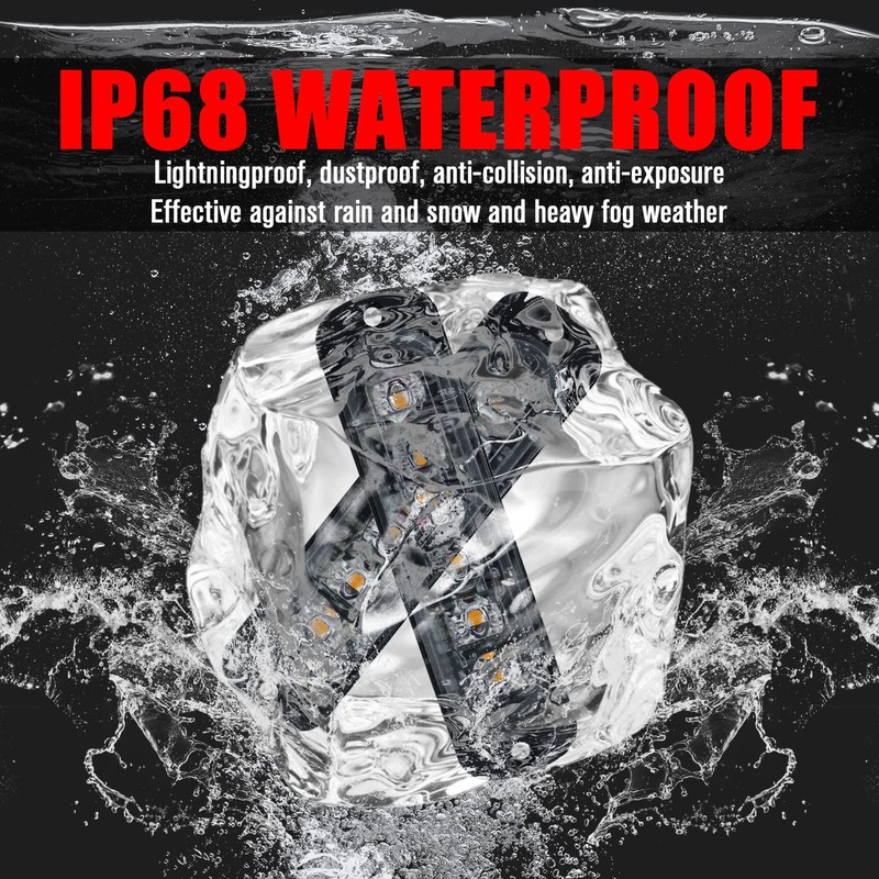 6-LED Warning Emergency Strobe Light XTAUTO Universal 12V-24V Super Bright