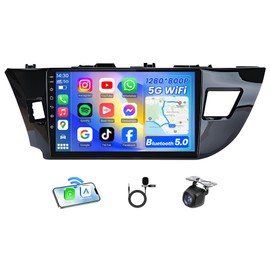 for Toyota Corolla Radio 2014 2015 2016: 4Core 64G ROM 5GWiFi 10.2" 1280x800 Touch Screen Replacement with Wireless Carplay Android Auto Bluetooth GPS RDS FM Mirror Link SWC Backup Camera