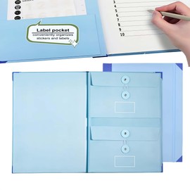 Emergency Document Organiser in Case I Go Missing Binder, Important Papers Folder with File Pockets for Family, School, Office (Blue)