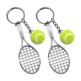 SHERCHPRY Llavero De Tenis Y Raqueta Colgante Para Bolso Mochila Llaves Decoración Regalo Creativo Evento Deportivo 5.90X1.18X0.59In