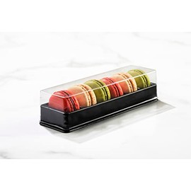 Pastry Chef's Boutique Clear Plastic French Macarons Small Gift Party Wedding Favor Boxes - Holds 6 Macarons - Cavity Size 1.76'' x 1''- Pack of 20