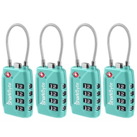 SharkByte TSA Suitcase Lock - Pack of 4, TSA Compliant & Flexible Use