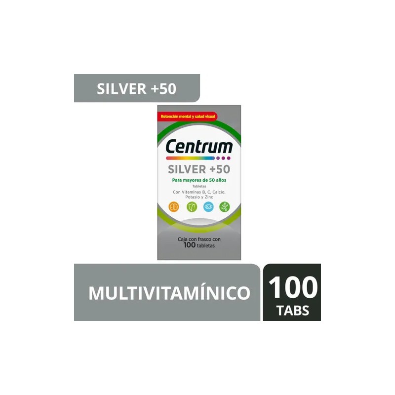 Multivitamínico Centrum Silver +50 Adultos con Vitamina B Vitamina C