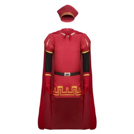 LIKUNGOU Mens Farquaad Costume King Robe Red Cloak with Hat Cosplay Outfit Halloween Christmas Fancy Dress Party Accessories (Medium)