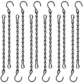 TAORISH 12 Pack 9.5 Inch Hanging Chain for Bird Feeders, Planters, Lanterns, Wind Chimes, Billboards, Chalkboards and Ornaments (Black)