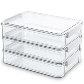 ITYLIFE CITYLIFE Citylife 3 PCS 9 x 13 Plastic Storage Bins with Lids and Latches, Portable Art Supply Storage Organizer, Paper Storage Box for Organizing A4 Paper, Letters, Documents, Art Supplies, and Crafts