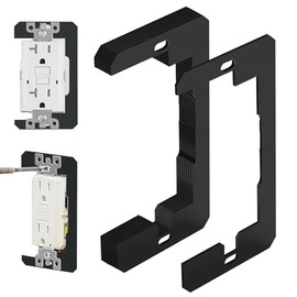 KONEWONG Wall Plate Spacer, 8 Pcs Outlet Spacers for Electrical Box, Metal Flush Fit Device Leveling Plates, Electrical Box Outlet Spacers Shims(Black)