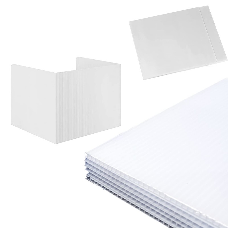 8-Pack Foldable Three-Sided Privacy Protection Board White Plastic Desk Divider