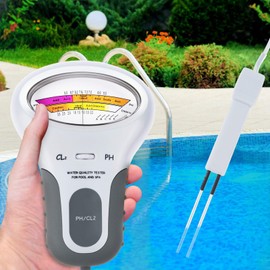 Gain Express 2-in-1 Chlorine & PH Meter Swimming Pool Tester, CL2 Level Meter Test Spa Water Quality Analysis Monitor, Handheld Portable