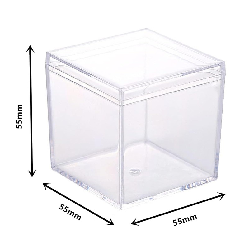 Gift Box Transparent Acrylic Candy Box Cube Case Plastic Portion