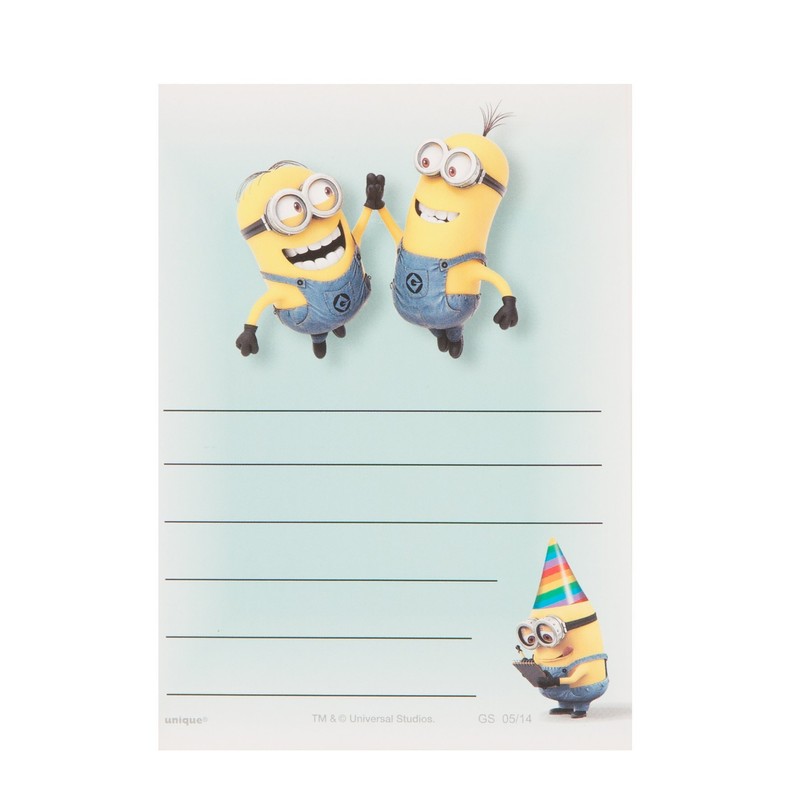Despicable Me Thank You Note Cards - 5.5" x 4",