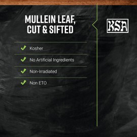 Frontier Co-op Mullein Leaf, Cut and Sifted - Dried Mullein Leaves, Ideal for Loose Leaf Tea, Tea Bags, Gummies, Extract, Capsules - Kosher | 16 Ounce (Pack of 1)