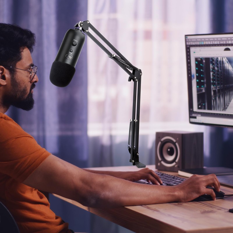 Blue Yeti Microphone Stand with Foam Cover - Suspension Boom